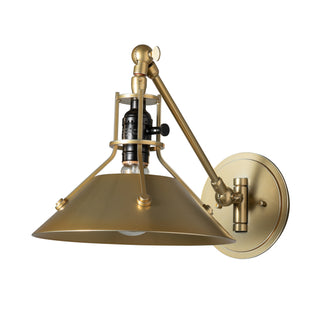 Henry Henry Swing Arm Metal Shade Sconce in Modern Brass