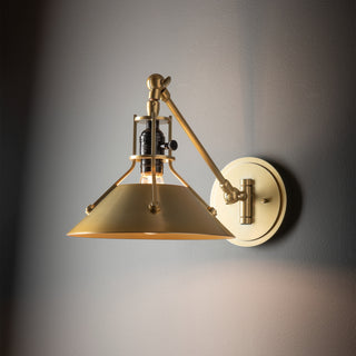 Henry Henry Swing Arm Metal Shade Sconce in Modern Brass