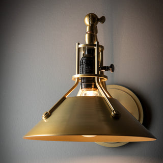 Henry Henry Swing Arm Metal Shade Sconce in Modern Brass