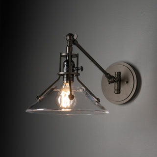 Henry Henry Swing Arm Glass Shade Sconce in Oil Rubbed Bronze