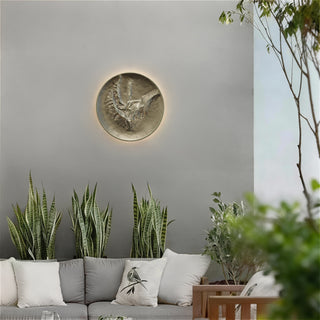Moon LED Wall Sconce in Painted Washed Brass