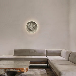 Moon LED Wall Sconce in Painted Washed Brass