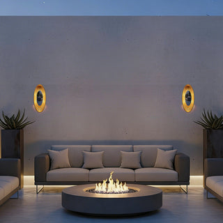 Oval LED Wall Sconce in Painted Antique Brass