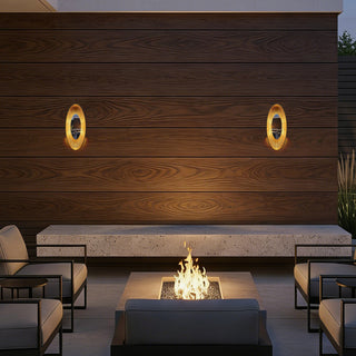 Oval LED Wall Sconce in Painted Antique Brass