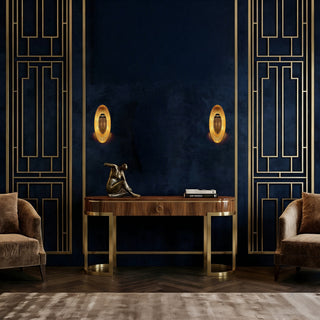 Oval LED Wall Sconce in Painted Antique Brass