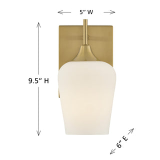 Octave One Light Wall Sconce in Warm Brass