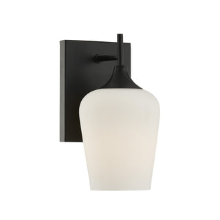 Octave One Light Wall Sconce in Matte Black