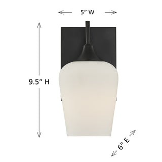 Octave One Light Wall Sconce in Matte Black