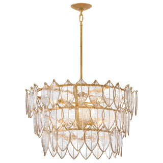 Amira LED Chandelier in Distressed Brass