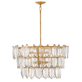 Amira LED Chandelier in Distressed Brass