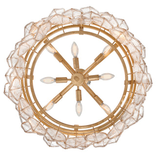 Amira LED Chandelier in Distressed Brass