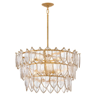 Amira LED Chandelier in Distressed Brass