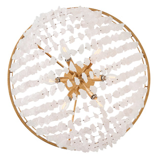 Myra LED Semi-Flush Mount in Distressed Brass