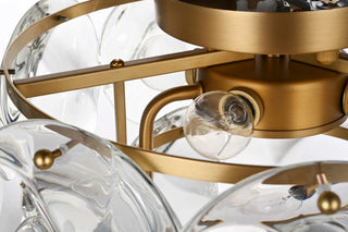 Charlotte Six Light Flush Mount in Satin Gold