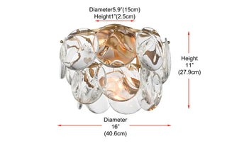 Charlotte Six Light Flush Mount in Satin Gold