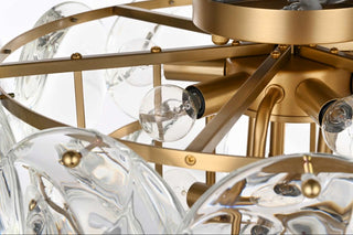 Charlotte 12 Light Flush Mount in Satin Gold