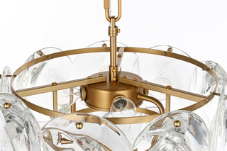 Charlotte Six Light Chandelier in Satin Gold