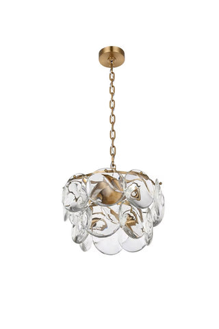 Charlotte Six Light Chandelier in Satin Gold