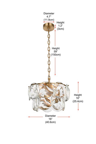 Charlotte Six Light Chandelier in Satin Gold