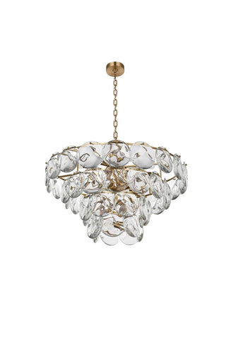 Charlotte 21 Light Chandelier in Satin Gold