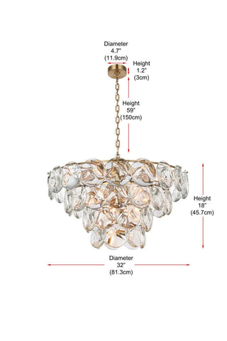 Charlotte 21 Light Chandelier in Satin Gold