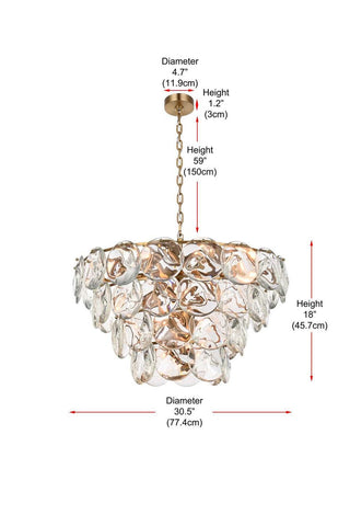 Charlotte 21 Light Chandelier in Satin Gold
