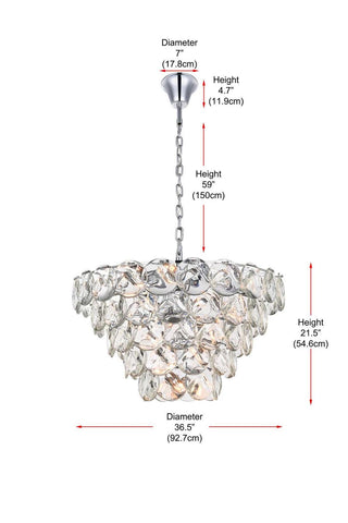 Charlotte 29 Light Chandelier in Chrome