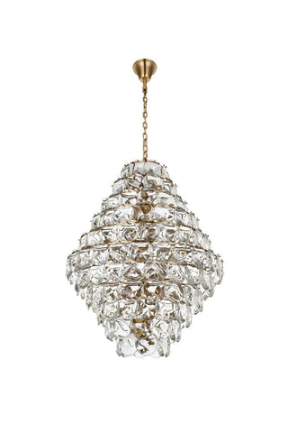 Charlotte 66 Light Chandelier in Satin Gold
