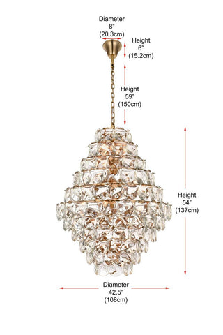 Charlotte 66 Light Chandelier in Satin Gold