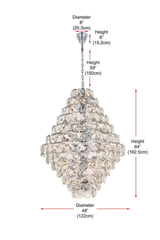 Charlotte 90 Light Chandelier in Chrome