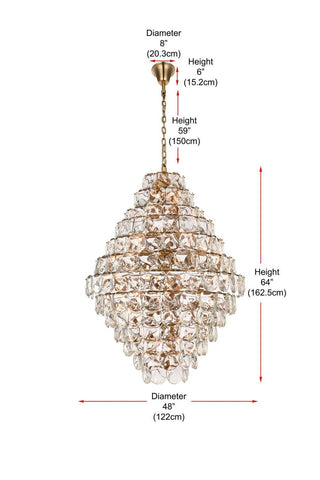 Charlotte 90 Light Chandelier in Satin Gold