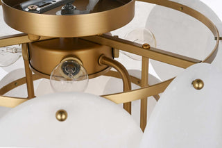 Charlotte Six Light Flush Mount in Satin Gold
