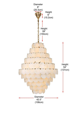 Charlotte 66 Light Chandelier in Satin Gold