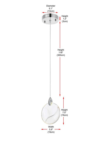 Avery LED Pendant in Chrome