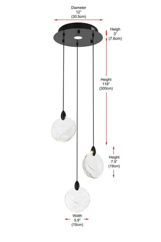 Avery LED Pendant in Black