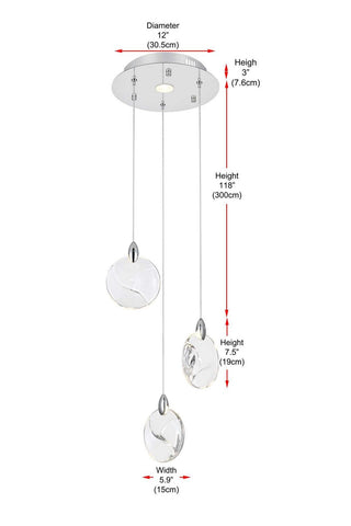 Avery LED Pendant in Chrome