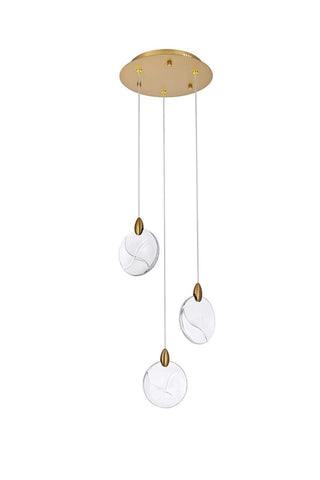 Avery LED Pendant in Satin Gold
