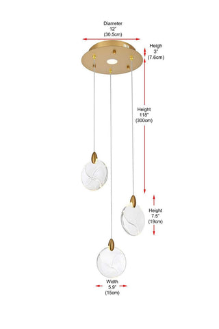 Avery LED Pendant in Satin Gold