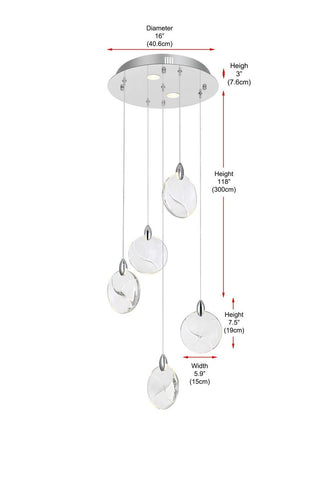 Avery LED Pendant in Chrome