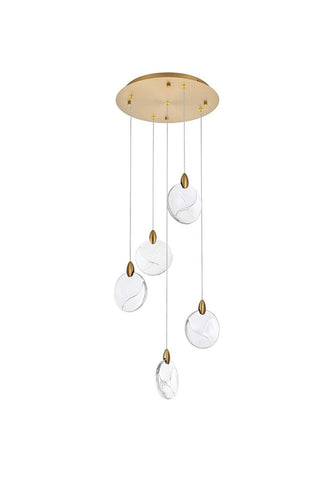 Avery LED Pendant in Satin Gold
