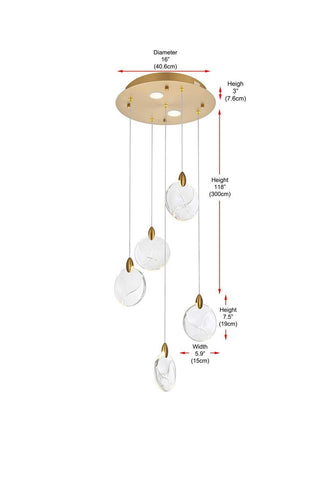 Avery LED Pendant in Satin Gold