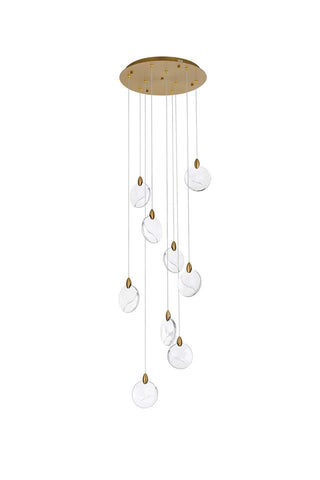Avery LED Pendant in Satin Gold