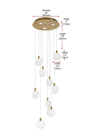 Avery LED Pendant in Satin Gold