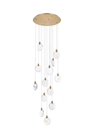 Avery LED Pendant in Satin Gold
