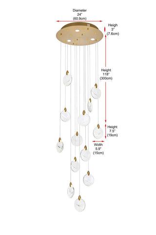 Avery LED Pendant in Satin Gold