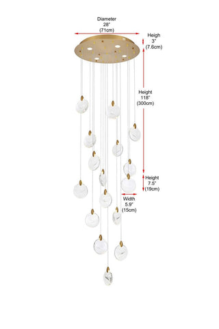 Avery LED Pendant in Satin Gold