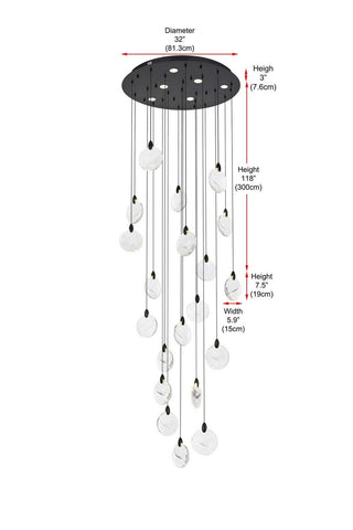 Avery LED Chandelier in Black