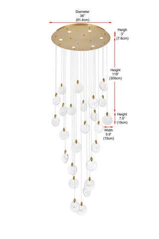 Avery LED Chandelier in Satin Gold