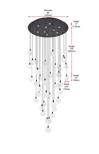Avery LED Chandelier in Black