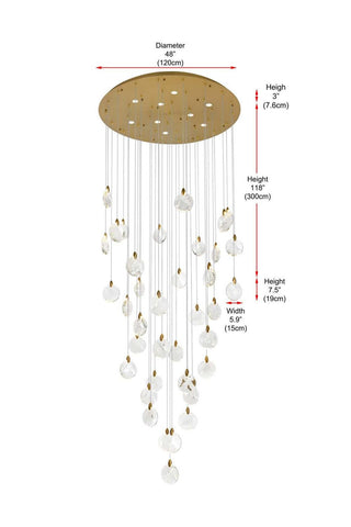 Avery LED Chandelier in Satin Gold